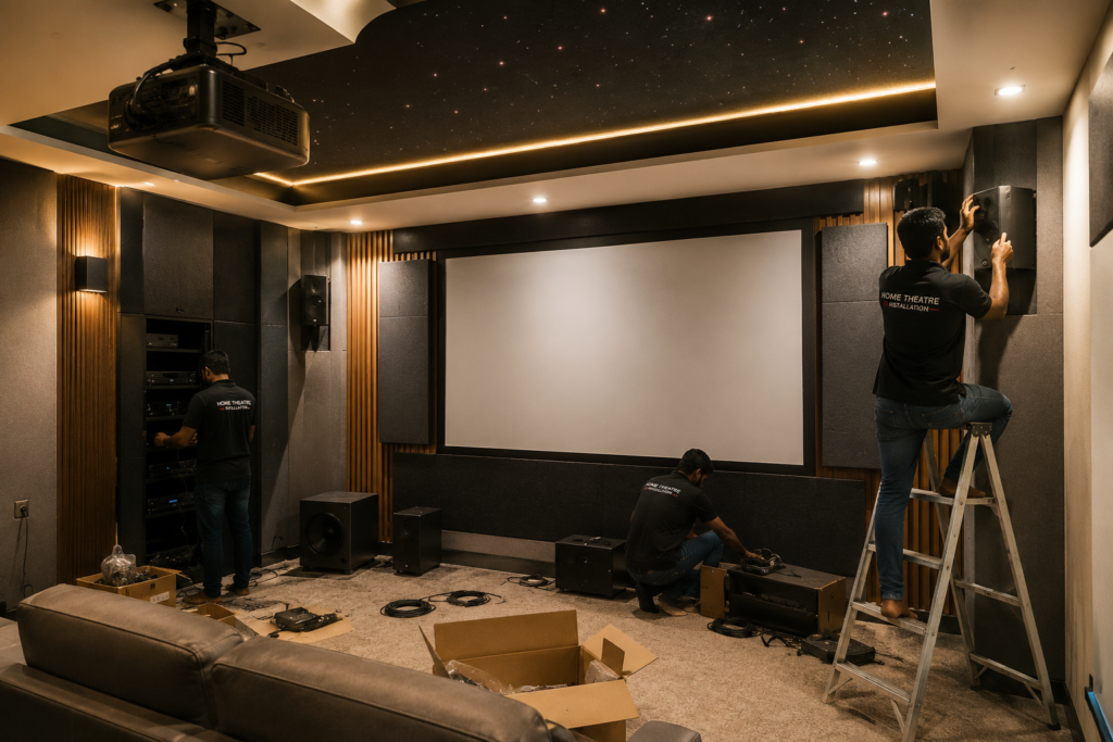Home theater installation in Hyderabad by certified technicians