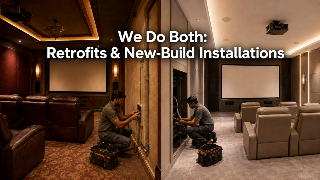Home theatre installation in a Banjara Hills residence
