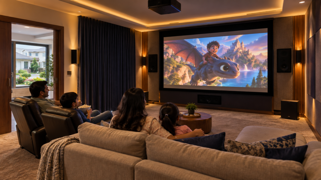 Home theatre installation in a Kompally home