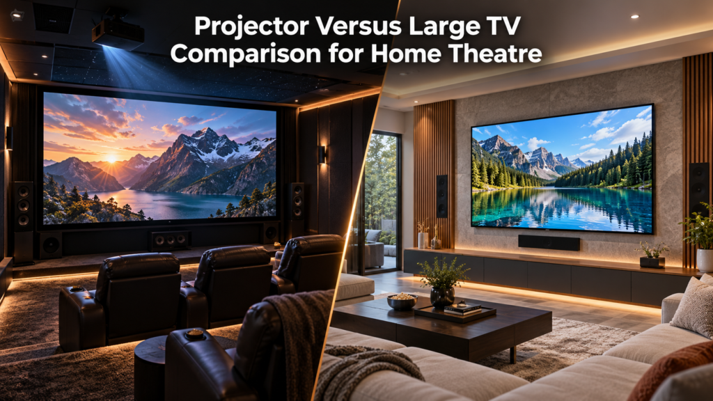 Projector versus large TV comparison for home theatre